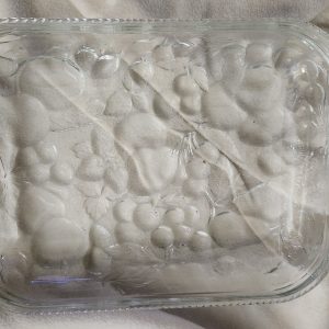 vintage libbey orchard fruit clear casserole baking dish