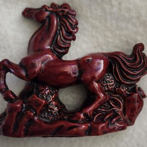feng shui running horse red resin figurine