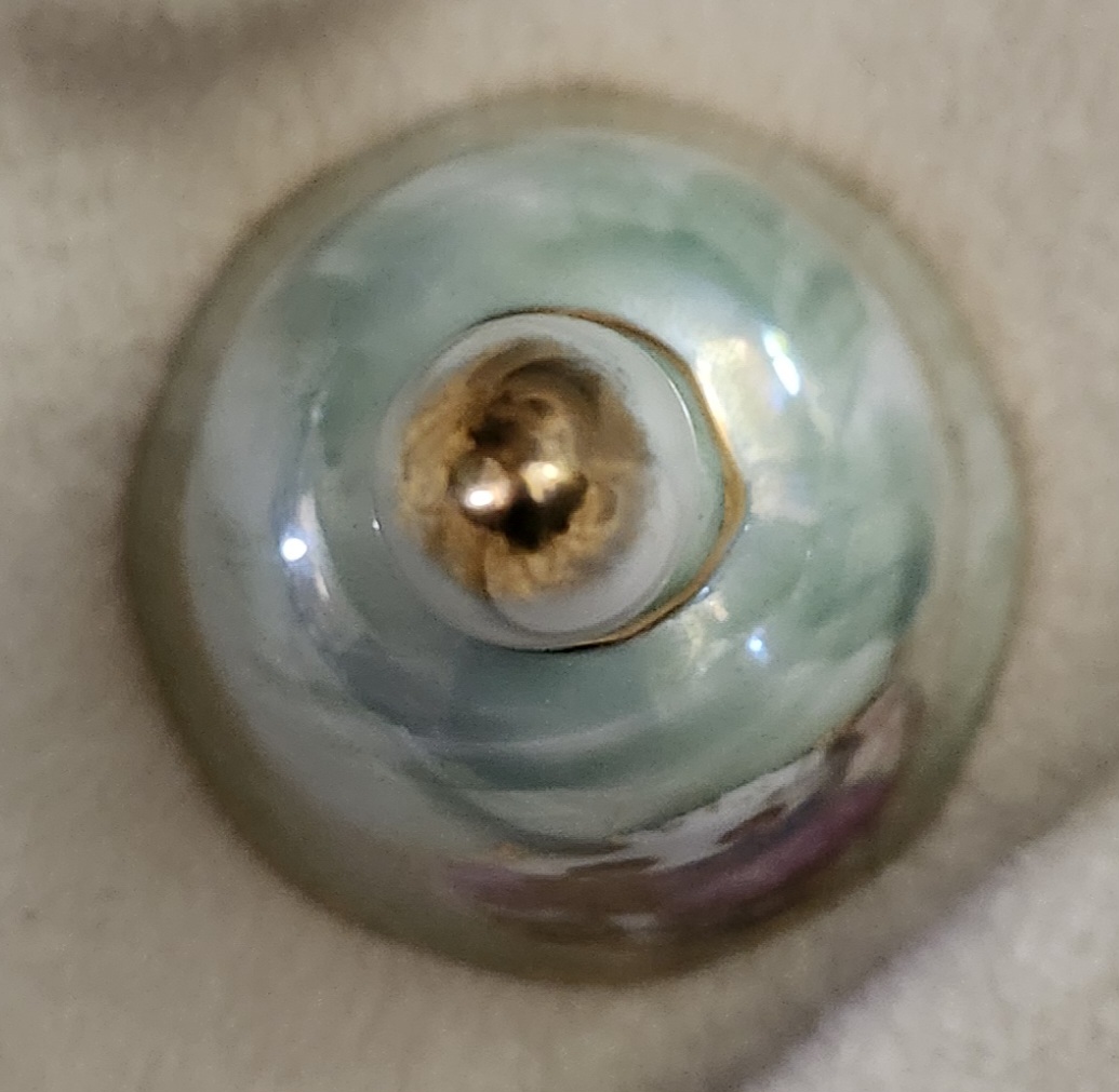 To view of green lustre bell looking down from top