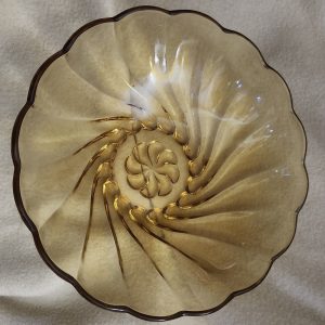 amber glass bowl